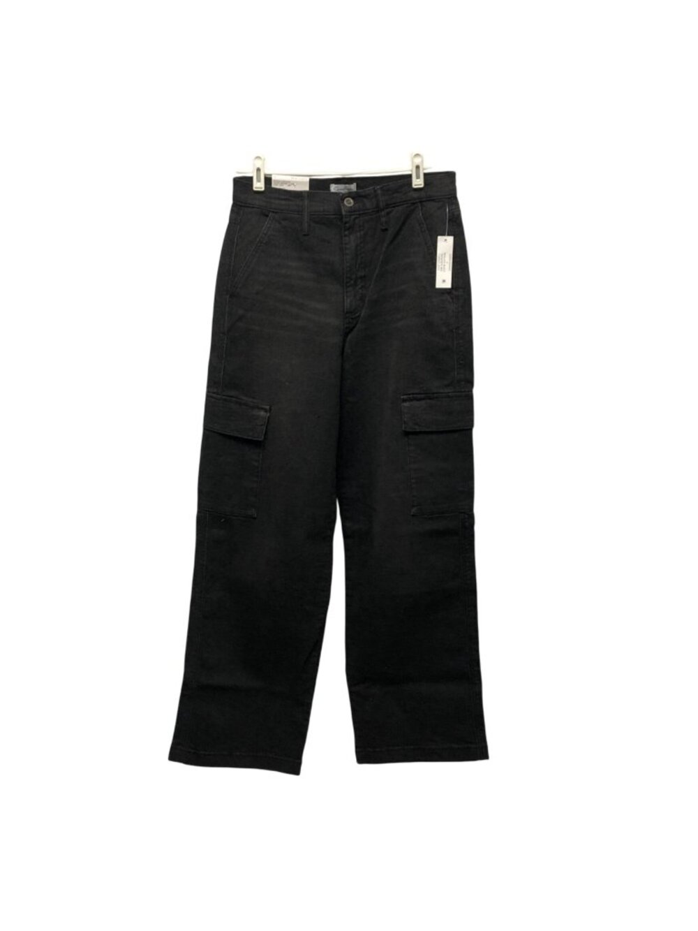 Jessica Simpson Wide Leg Cargo Jeans Womens Size 4 Black Stretch High Rise NEW